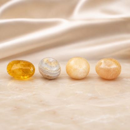 SOLAR PLEXUS Chakra Crystals Kit, Chakra's Stones Tumbled Set, Chakra's Gift