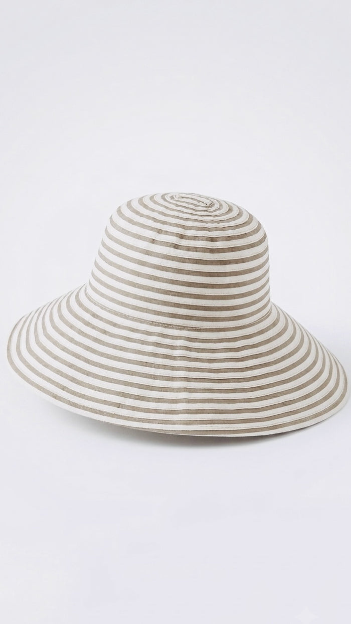 Sombrero de sol de ala ancha a rayas +1 color