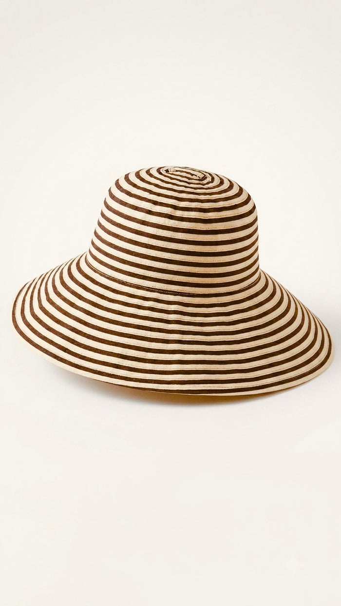 Sombrero de sol de ala ancha a rayas +1 color