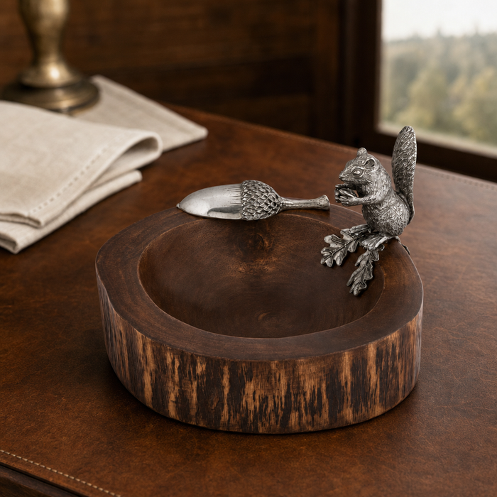 Standing Squirrel Nut Bowl & Scoop 2