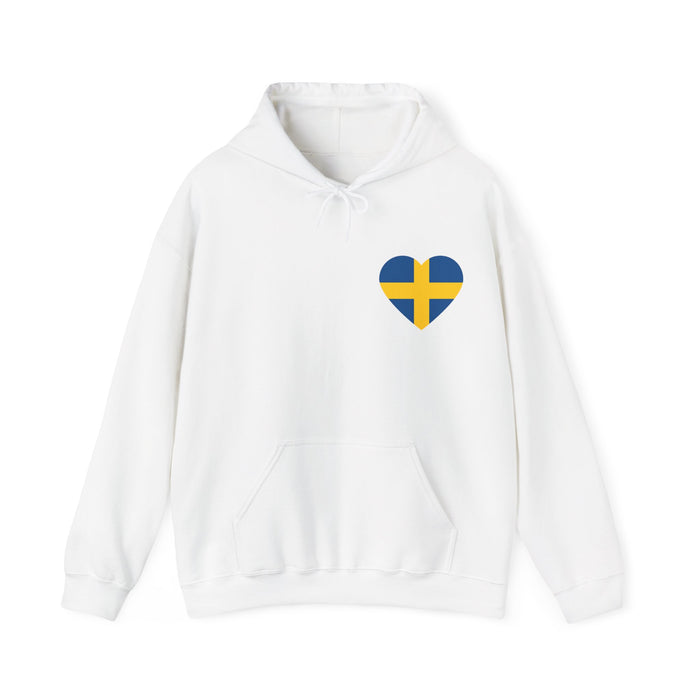 Swedish Flag Heart Hooded Sweatshirt
