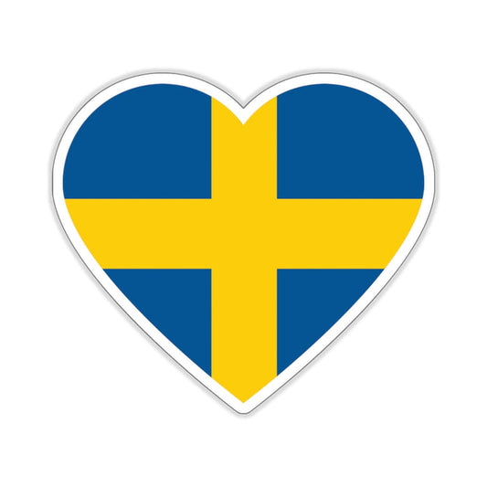 Swedish Flag Heart Sticker Scandinavian Design Studio