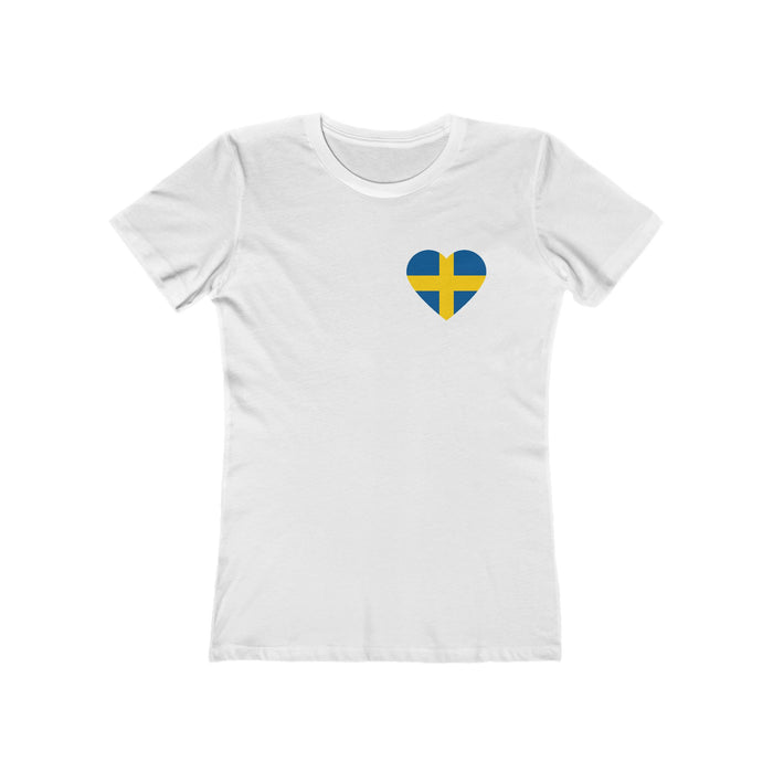 Swedish Flag Heart Women's Fit T-Shirt