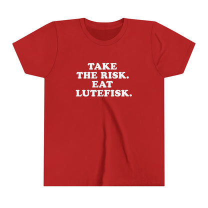 Take The Risk Eat Lutefisk Kids T-Shirt