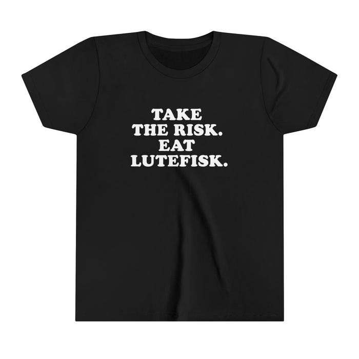 Take The Risk Eat Lutefisk Kids T-Shirt