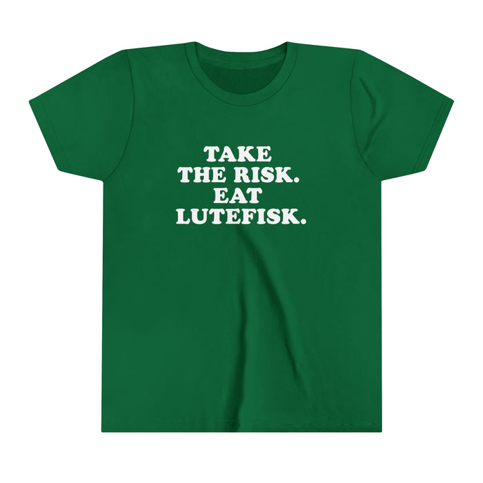 Take The Risk Eat Lutefisk Kids T-Shirt