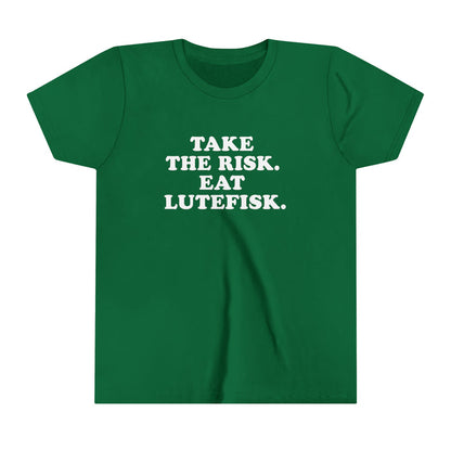 Take The Risk Eat Lutefisk Kids T-Shirt