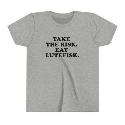 Take The Risk Eat Lutefisk Kids T-Shirt