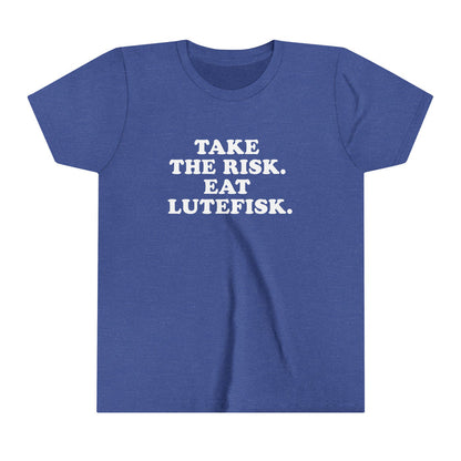 Take The Risk Eat Lutefisk Kids T-Shirt
