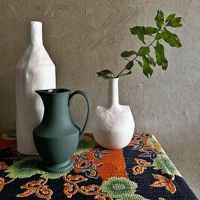 Tall Bottle Ceramic Vase Chalk