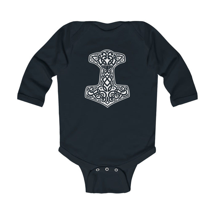 Thor's Hammer Mjolnir Long Sleeve Bodysuit Scandinavian Design Studio