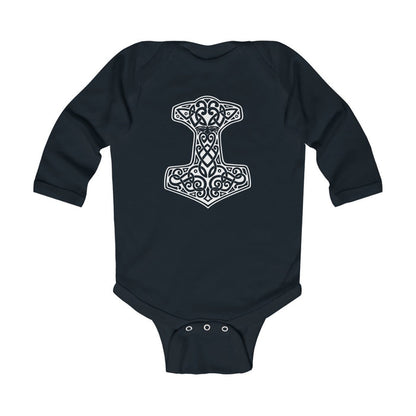 Thor's Hammer Mjolnir Long Sleeve Bodysuit Scandinavian Design Studio
