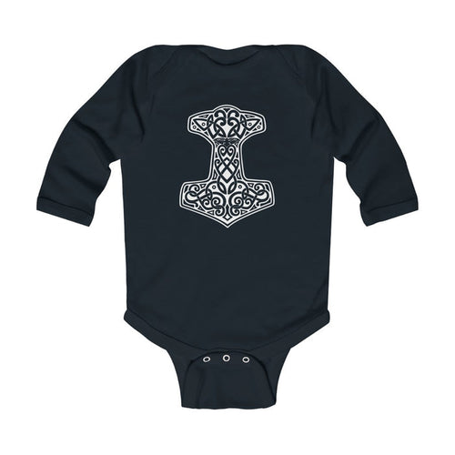 Thor's Hammer Mjolnir Long Sleeve Bodysuit Scandinavian Design Studio