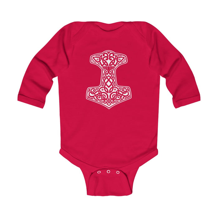 Thor's Hammer Mjolnir Long Sleeve Bodysuit Scandinavian Design Studio