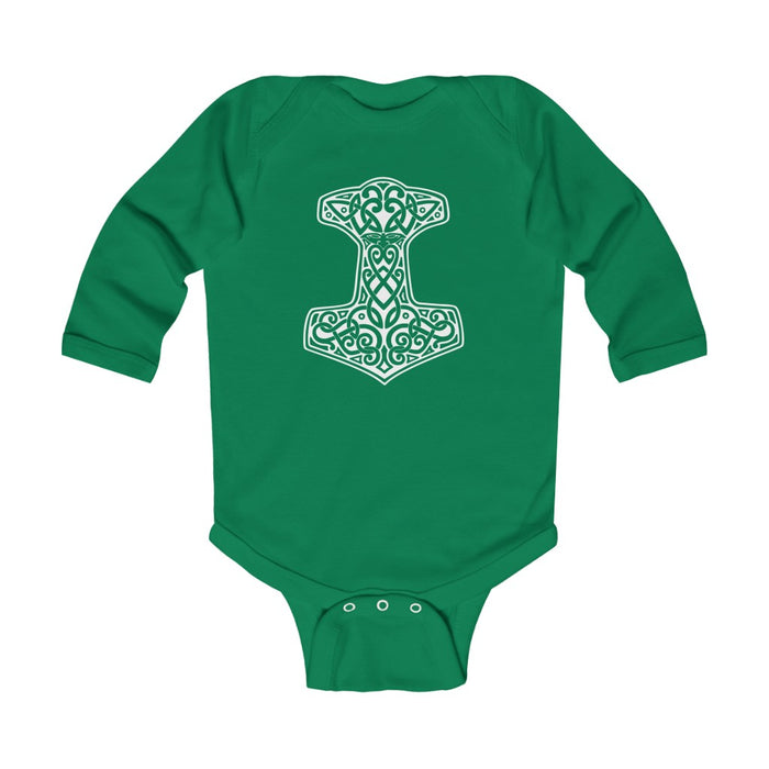 Thor's Hammer Mjolnir Long Sleeve Bodysuit Scandinavian Design Studio