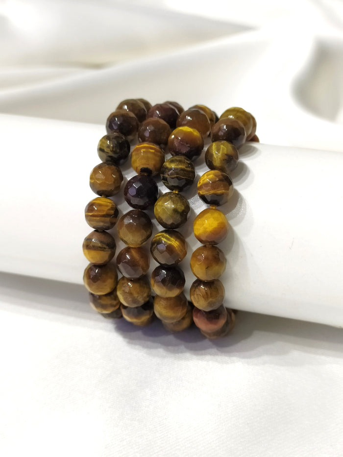 Tiger eye Faceted Beads Bracelet, Crystal Bracelet.