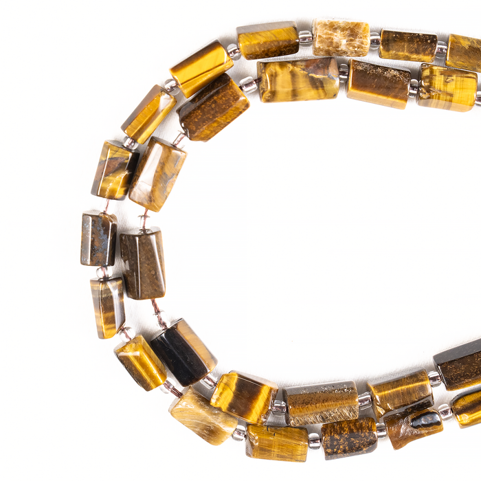 Tiger Eye Gemstone Pipe Bead, Crystal Healing Tube Beads.