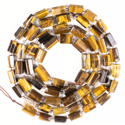 Tiger Eye Gemstone Pipe Bead, Crystal Healing Tube Beads.