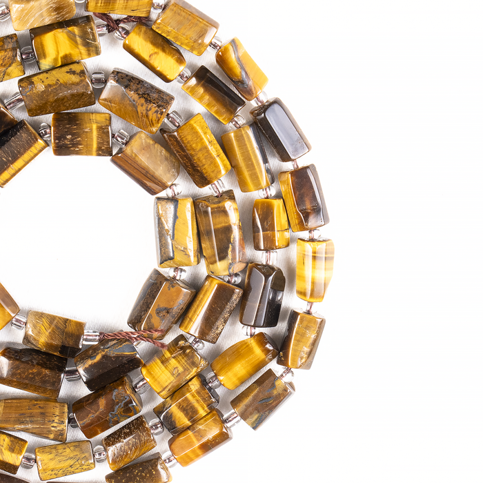 Tiger Eye Gemstone Pipe Bead, Crystal Healing Tube Beads.