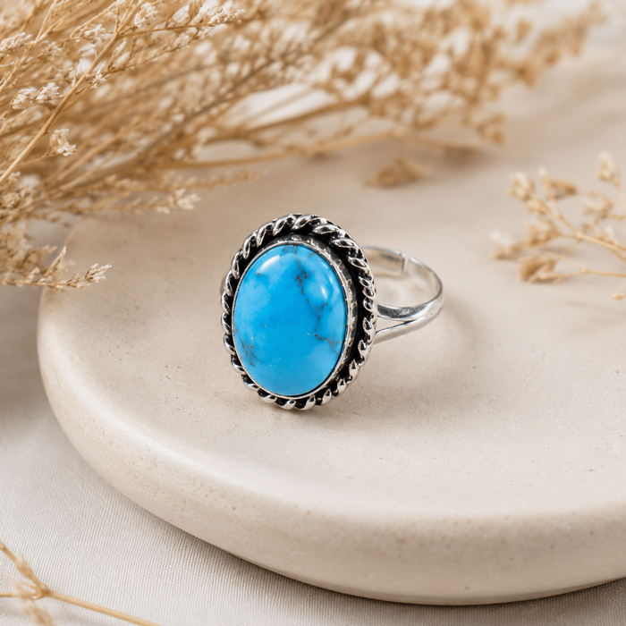 Turquoise Howlite rings – Gemstone rings Natural Crystal Healing Jewelry Collection