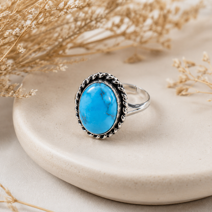 Turquoise Howlite rings – Gemstone rings Natural Crystal Healing Jewelry Collection