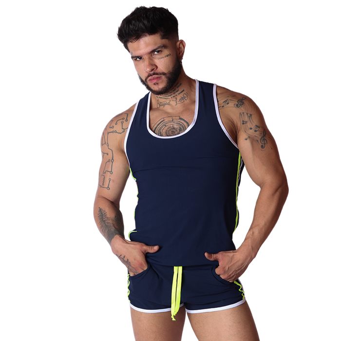 Typerhot Blue Tank en modelo de Gigo Underwear