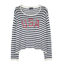 USA Stripe Crew-Sweaters-Uniquities