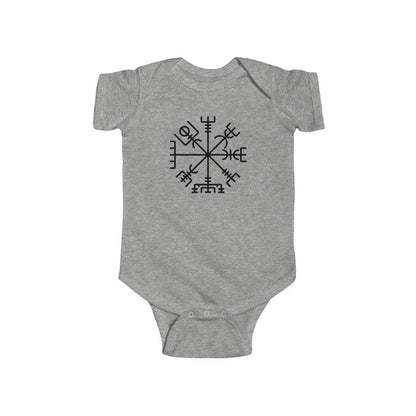 Vegvisir Viking Compass Baby Bodysuit Scandinavian Design Studio