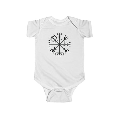 Vegvisir Viking Compass Baby Bodysuit Scandinavian Design Studio