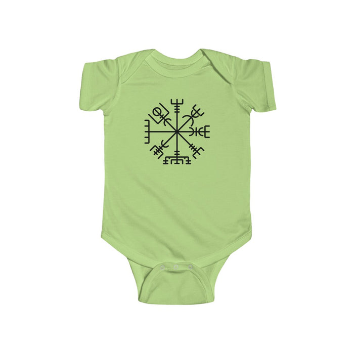 Vegvisir Viking Compass Baby Bodysuit Scandinavian Design Studio