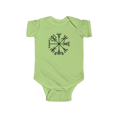 Vegvisir Viking Compass Baby Bodysuit Scandinavian Design Studio