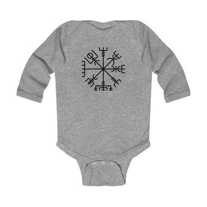 Vegvisir Viking Compass Long Sleeve Bodysuit Scandinavian Design Studio