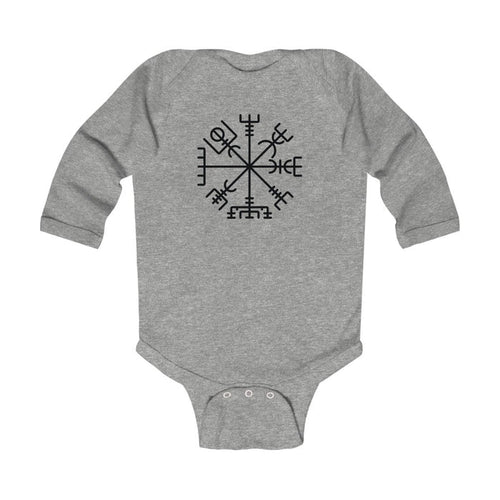 Vegvisir Viking Compass Long Sleeve Bodysuit Scandinavian Design Studio