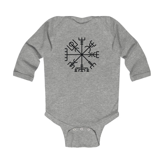 Vegvisir Viking Compass Long Sleeve Bodysuit Scandinavian Design Studio