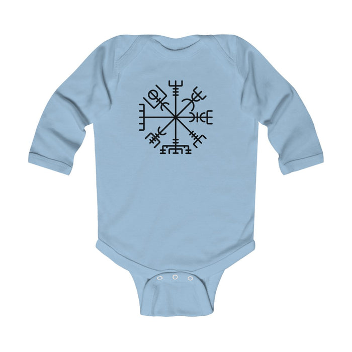 Vegvisir Viking Compass Long Sleeve Bodysuit Scandinavian Design Studio