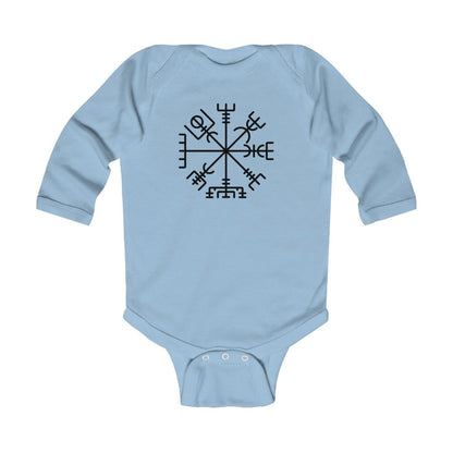 Vegvisir Viking Compass Long Sleeve Bodysuit Scandinavian Design Studio