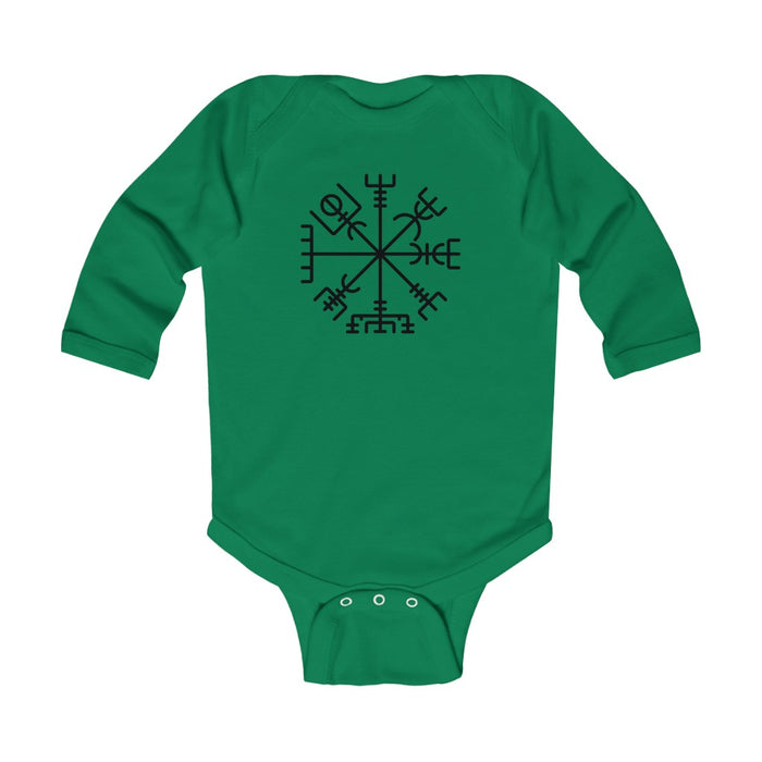 Vegvisir Viking Compass Long Sleeve Bodysuit Scandinavian Design Studio