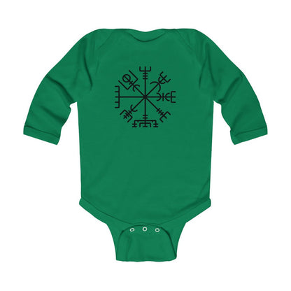 Vegvisir Viking Compass Long Sleeve Bodysuit Scandinavian Design Studio