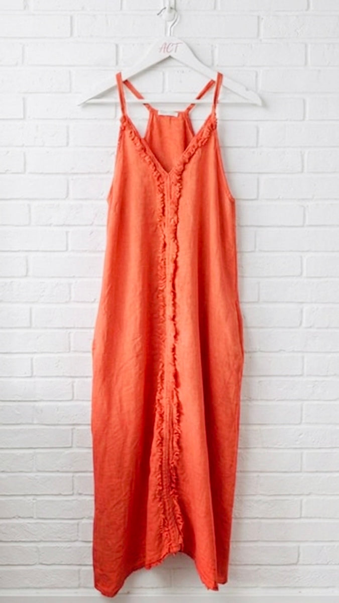 Vestido lino desflecado +7 colores