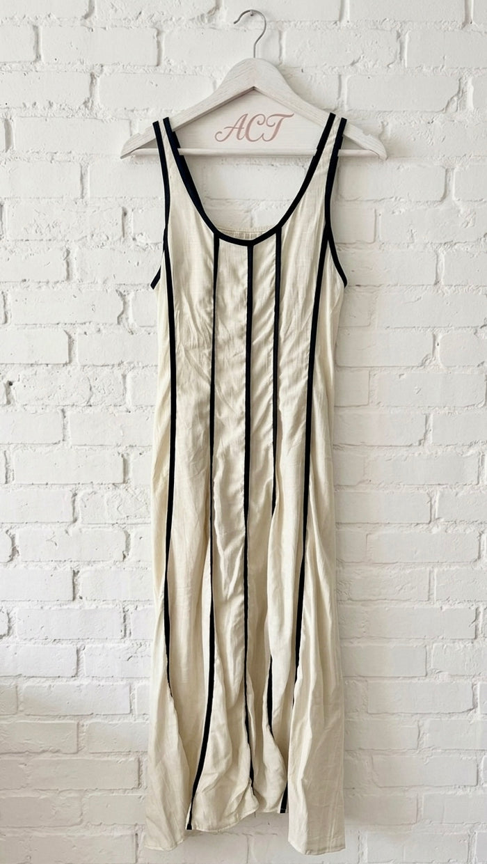 Vestido midi Lina con ribetes + 4 colores