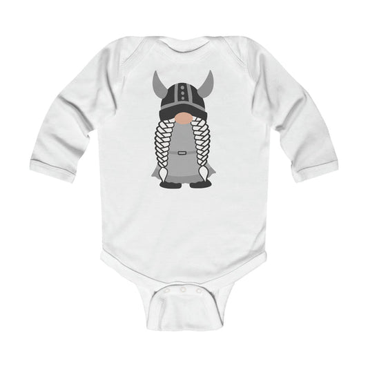 Viking Girl Gnome Long Sleeve Bodysuit Scandinavian Design Studio