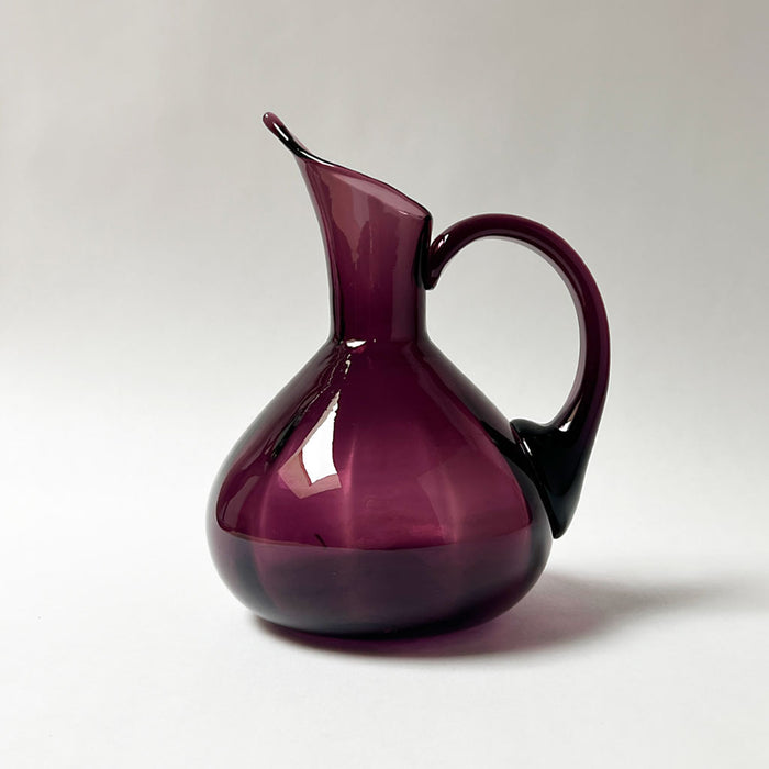 Vintage Midcentury Deep Plum Glass Pitcher
