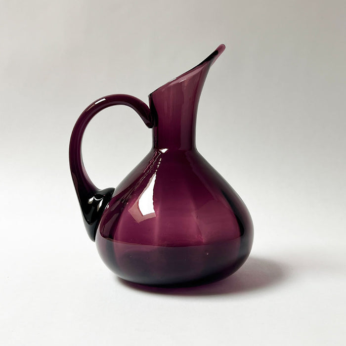 Vintage Midcentury Deep Plum Glass Pitcher