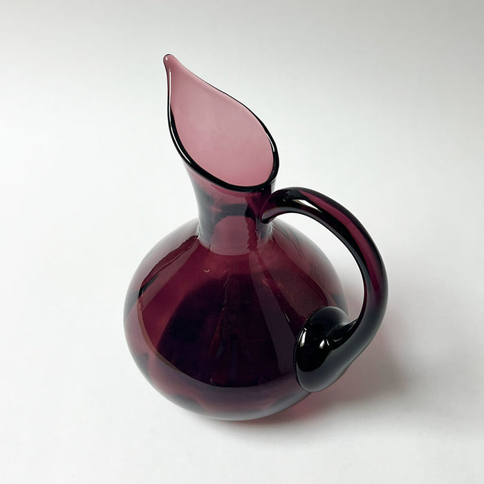Vintage Midcentury Deep Plum Glass Pitcher