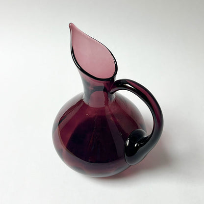 Vintage Midcentury Deep Plum Glass Pitcher