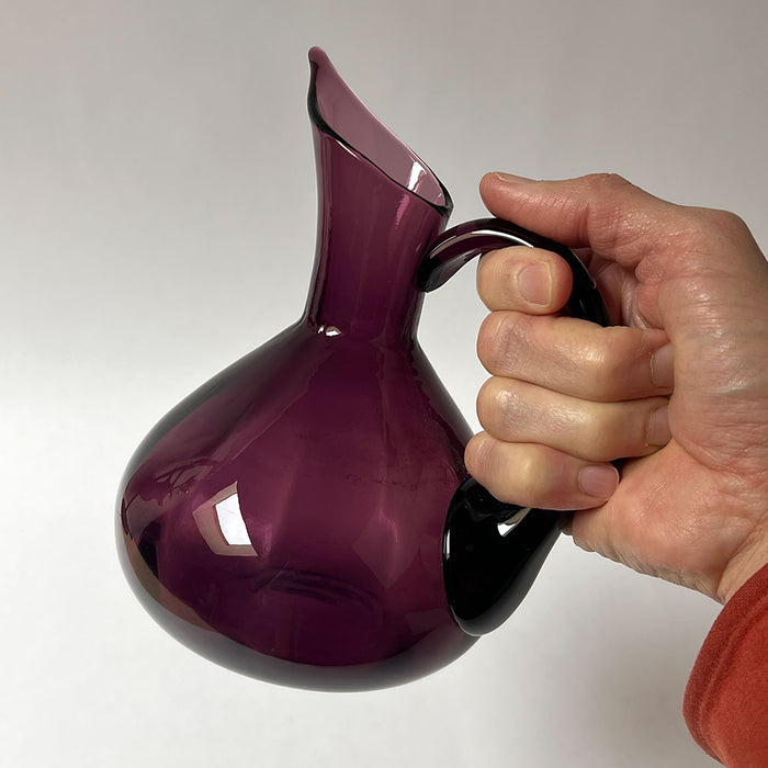 Vintage Midcentury Deep Plum Glass Pitcher