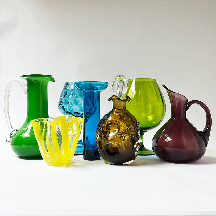 Vintage Midcentury Deep Plum Glass Pitcher