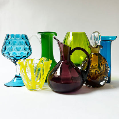 Vintage Midcentury Deep Plum Glass Pitcher