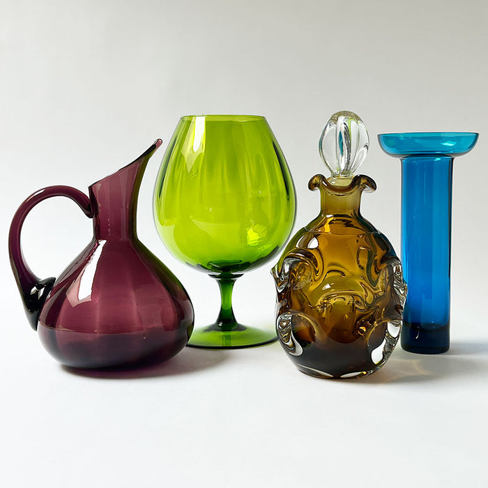 Vintage Midcentury Deep Plum Glass Pitcher