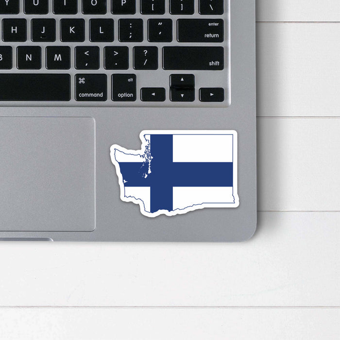 Washington Finnish Flag Sticker Scandinavian Design Studio